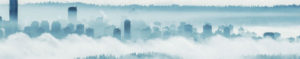 Vancouver skyline in clouds - header image for the law firm Burns Fitzpatrick LLP